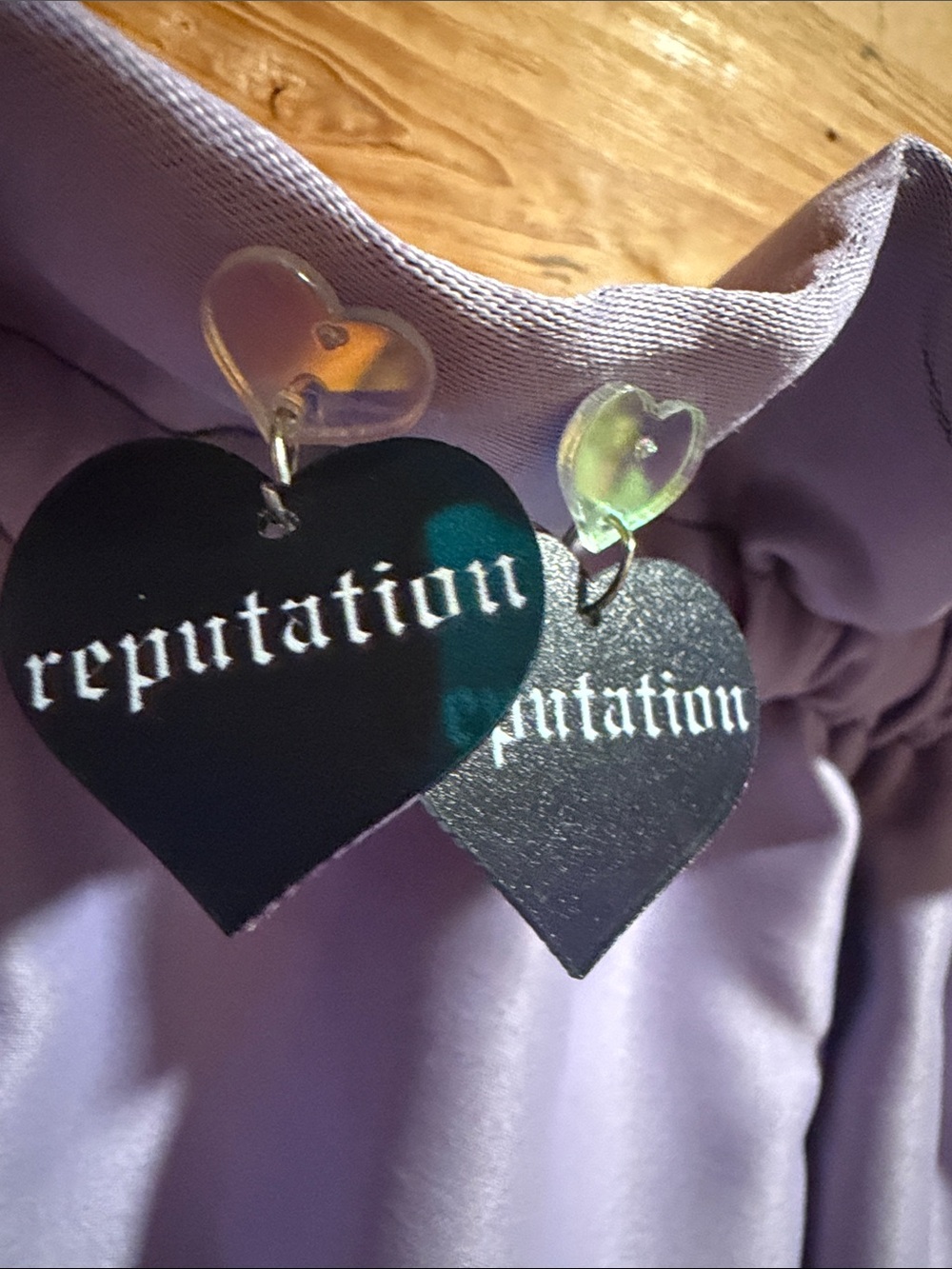 Punk rock holographic reputation earrings